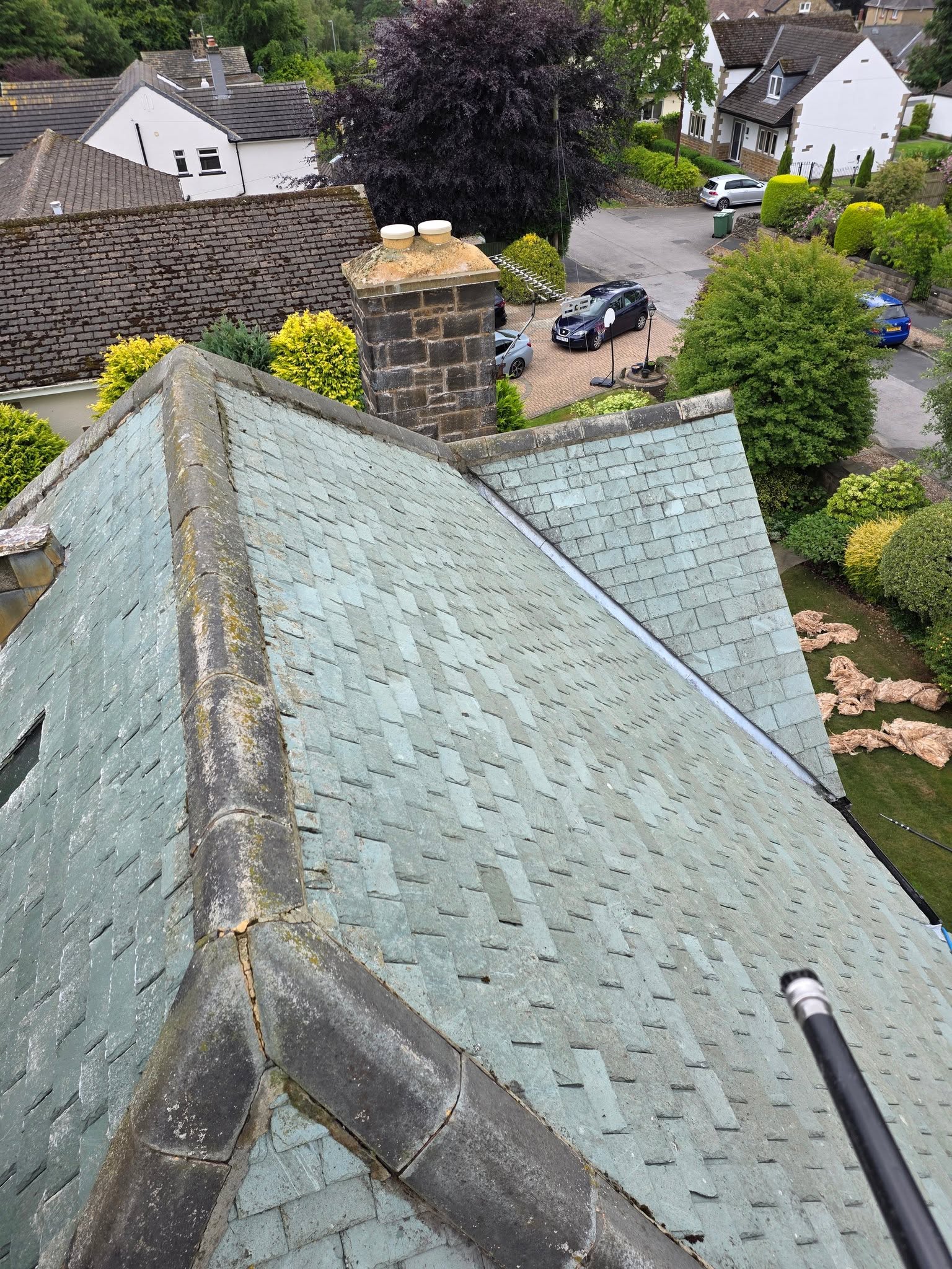 View from ProClean Access equipment over a slate roof